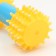 Dog toy squeak "Massage dumbbell", 14 cm, yellow/blue