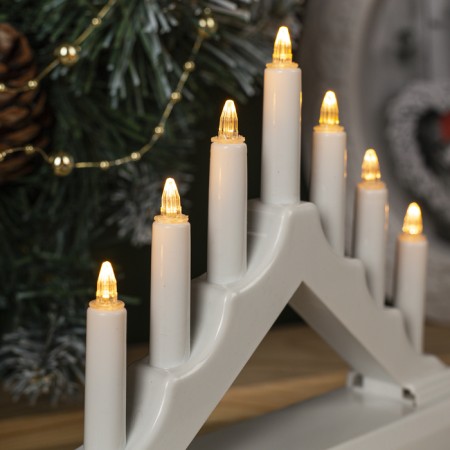 LED figure "White Christmas Hill", plastic, AAX2 batteries (not complete), glow warm white-2