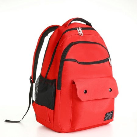 Youth backpack on lightning, 2 departments, 4 pockets, red color-2