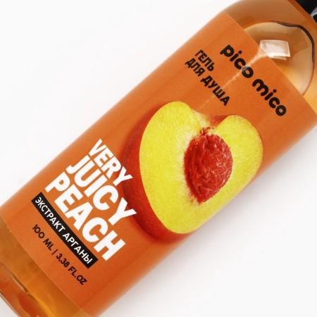 Shower gel with argan extract Very Juicy Peach, 100 ml, peach aroma, Pico Mico-2