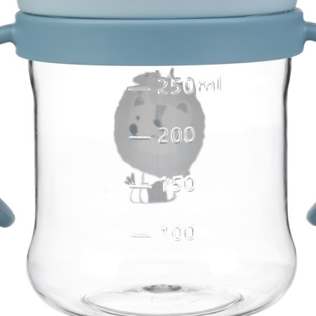 Drill - children's impotion with silicone tube, 250 ml., With handles, blue color-12
