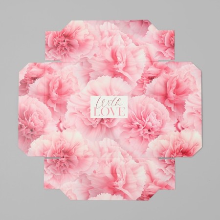 Gift folding box, packaging, with love, 17 x 17 x 7 cm-5