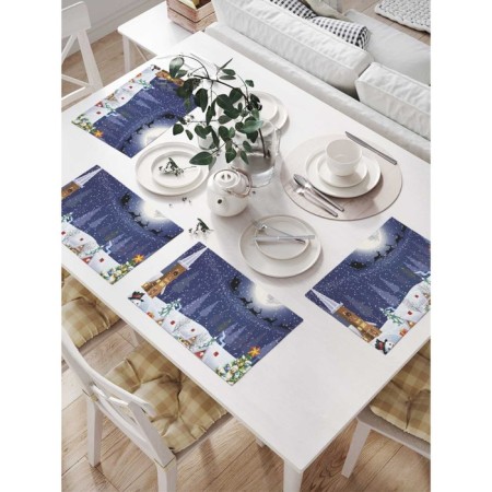 A set of napkins for setting the New Year's Eve table, rectangular, size 32x46 cm, 4 pcs
