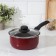Bucket "Alpha" 1.5 l, glass cover, plastic handle, anti -stick coating, red color