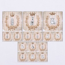 Set of decoupage cards 4 pcs “Royal Rabbit”, 45 g/m2, A4 format