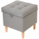 Ebi Pouffer, 400x400x420, Gray leatherette