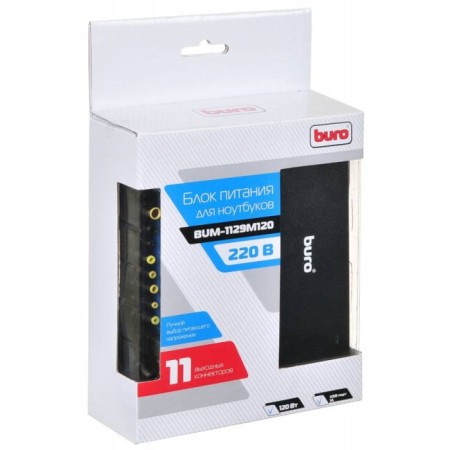 Buro BUM-1129M120 power adapter, manual, 120W, 12V-24V 11-translates, 1xUSB, 1A-4