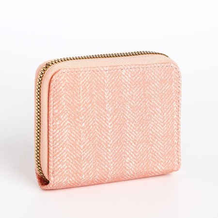 Children's wallet with a zipper, pink color-1