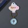 Брелок стекло, металл "Круг. Следы голубя" d=3 см