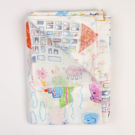 Chipling diaper, flannel 75x105 cm, cotton 100%, with a pattern-2
