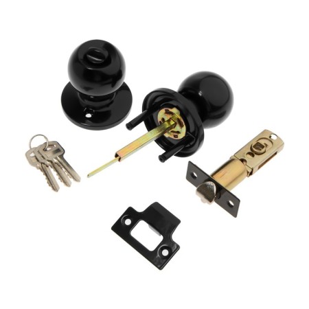 Latch 1303, with a key, glossy black color-3