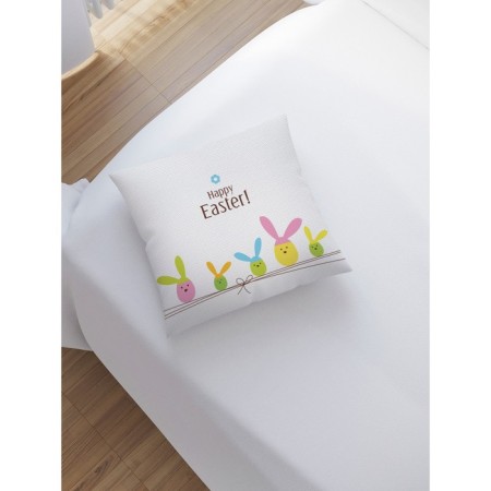 Decorative pillowcase "Easter hares", on a zipper, size 45x45 cm-1