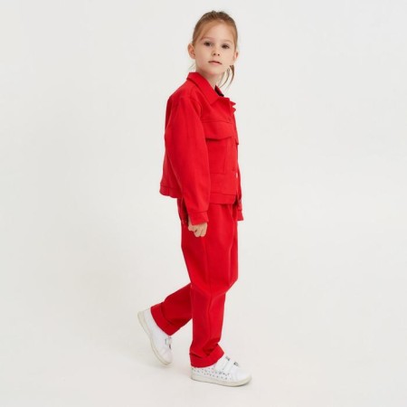 Jacket for Minaku girl: Casual Collection Kids, red color, height 122 cm-2