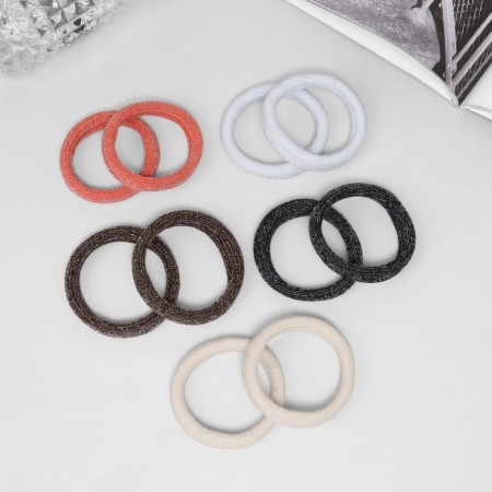 Hair elastic band "Cindy" (set 10 pcs) shine luxury, 4.5 cm, mix-1