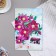 Postcard "Congratulations!" Blue background, flowers, 10.8x21.6 cm