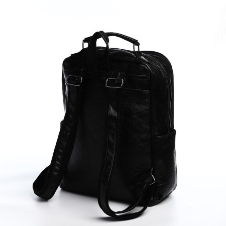 Male backpack on a zipper, 4 outer pockets, black color-1