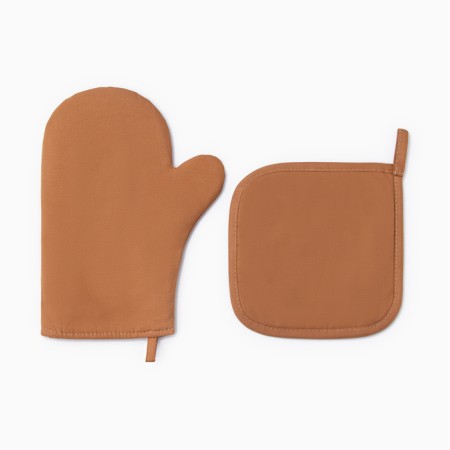 Kitchen kitchen kit, orange color, mittens of 18x29 cm, 19x19 cm tack-2