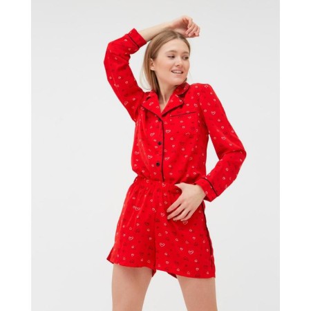 Women's pajamas (shirt, shorts) minku: Light Touch color red, rr 42-1