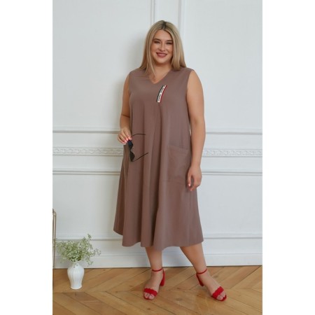 Sarafan female, size 58, brown color