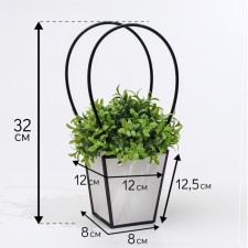 Bag for flowers white moisture-resistant, 12x12-8x8-12.5 cm