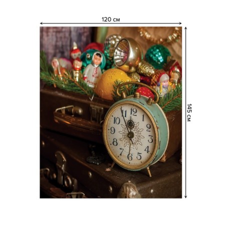 The tablecloth “New Year is knocking”, rectangular, Saten, size 120x145 cm-1