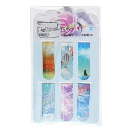 A set of magnetic bookmark for books Calligrata 6 pieces, "sky", mix-12