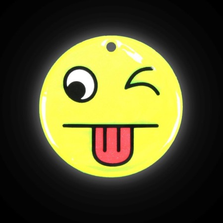 The reflective element "Smiley-language", bilateral, d = 5 cm, yellow color-3