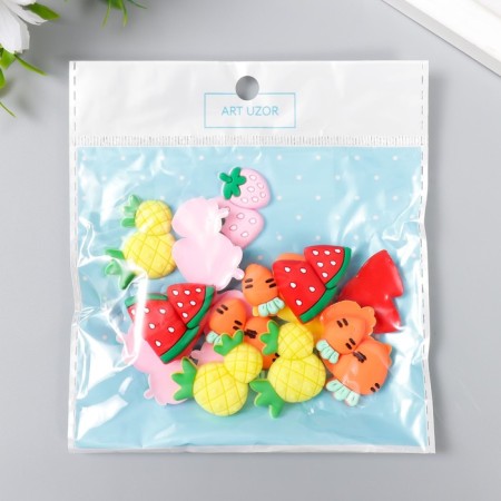 Decor for creativity rubber "Fruits, berries and vegetables" set 16 pcs mix 3x2.3 cm-4