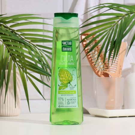 Shampoo and hair balm clean line 2 in 1 “phytocaratin”, with hops and burdock oil, 400 ml
