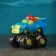 Piggy bank "Machine in the cap" Blue, 15cm