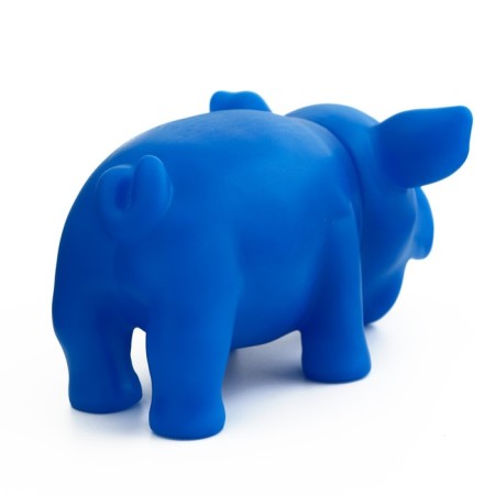 Grunting toy "cheerful pig" for dogs, 15 cm, blue-1