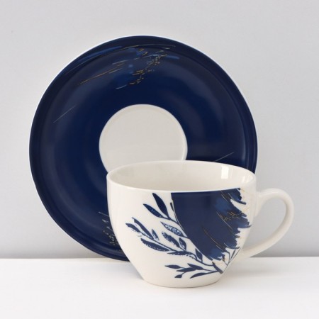 Service Tea porcelain shade Ternura, 12 items: 6 cups 250 ml, 6 saucer d = 15 cm-3