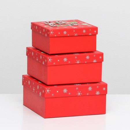 A set of boxes 3 in 1 15.5x15.5x7.5 - 18x18x8.5 - 20x20x9.5 cm.-1