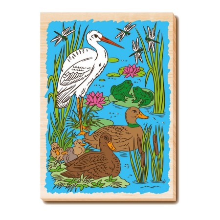 Board for burning and painting "on the pond" A4, 1 pc.-3