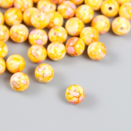 Beads for creativity plastic "Marble. Lemon" d = 0.8 cm set 20 g