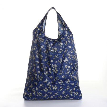 Household bag on the button, folding, blue color-1