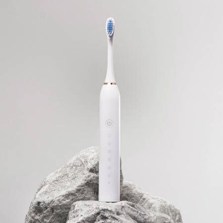 Luazon LP-010 electric toothbrush, vibration, 2 nozzles, from battery, white