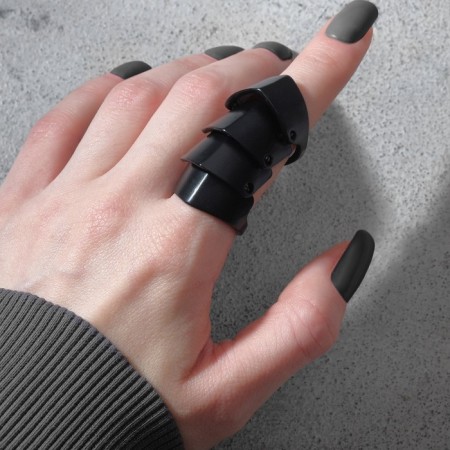 Ring "Armor" samurai, black color, 18 size-1