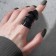 Ring "Armor" samurai, black color, 18 size
