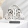 Tea ceramic tea on a metal stand “Marble”, 6 objects: 2 cups 200 ml, 2 saucers d = 14 cm, 2 spoons