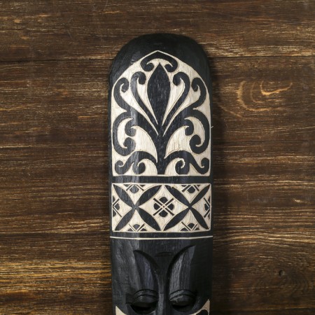 Mask Wall tree "Aboriginal with a monster pattern" 3x12x50 cm-2