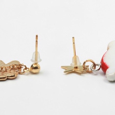 New Year! Earrings "New Year" bear, colored in gold-4