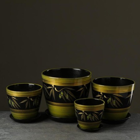 Set of pots "Bud Part" olive, 4 subjects 1 /2 / 3.8 / 5.4 liters