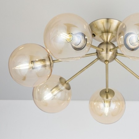 Ceiling chandelier CITILUX “Tommy” CL102173, 66.5x66.5x26 cm, 7x40W, E14, brown color-4
