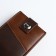 Male purse for magnet, department for cards, coins, brown color