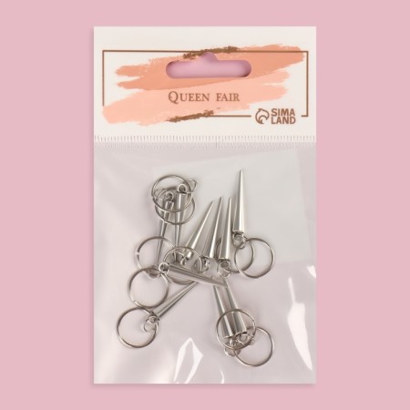 Hair piercing "Klin", 4.1 × 1.3 cm, 10 pcs, silver color-5