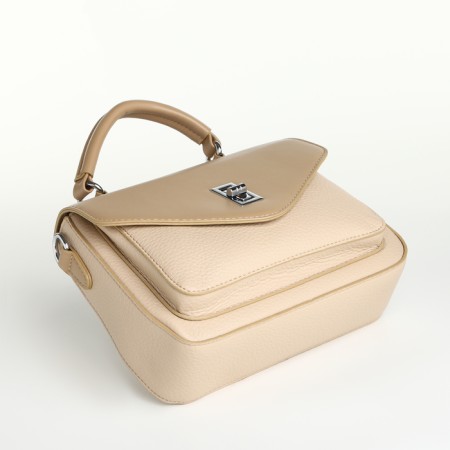 Women's bag on the Textura valve, small size, milk color-4