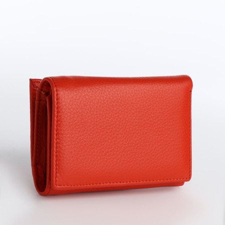 Women's wallet on a magnet, coral color