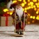 Santa Claus "Ski" in a burgundy suit, 17 cm