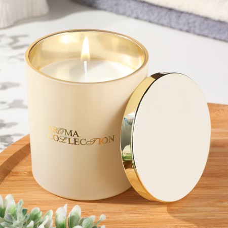 Aromatic candle in a glass "Aroma Collection", 260 g, white nutmeg, in a tube-1